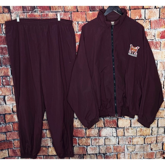 VTG Morehouse College Maroon Tigers Football HBCU XXXL Track Suit Windbreaker - Picture 1 of 8